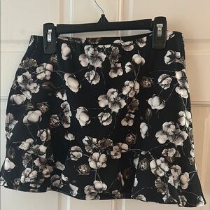 Floral Black and White Women's Skirt